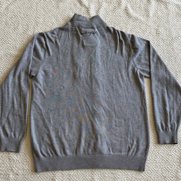 Desigual Gray Zip-Up Sweater with Artistic Accents - Picture 9 of 9